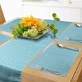 thumbnail image 1 of Ambesonne Blue Table Runner & Placemats, Soft Spiraling Waves Pattern, Placemat 4 pcs + Runner 12"x72", White, 1 of 2