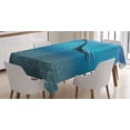 thumbnail image 1 of Ambesonne Blue Tablecloth Rectangular Table Cover, Aquatic Dinosaur, 60"x84", Blue, 1 of 4