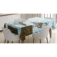 thumbnail image 1 of Ambesonne Blue Tablecloth Rectangular Table Cover, Grungy Sketch Seagulls, 52"x70", Blue White Brown, 1 of 4