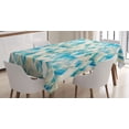 thumbnail image 1 of Ambesonne Blue Tablecloth Rectangular Table Cover, Hexagonal Abstract Grunge, 60"x90", Turquoise White, 1 of 4