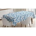 thumbnail image 1 of Ambesonne Blue Tablecloth Rectangular Table Cover, Raindrops Aquatic Fall, 60"x84", Blue and White, 1 of 4