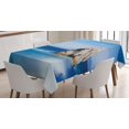 thumbnail image 1 of Ambesonne Blue Tablecloth Rectangular Table Cover, Rock in Ocean Serenity, 60"x84", Turquoise Grey, 1 of 4