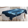 thumbnail image 1 of Ambesonne Blue Tablecloth Rectangular Table Cover, Stars Space Party, 60"x90", Dark Blue and Sky Blue, 1 of 4