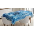 thumbnail image 1 of Ambesonne Blue Tablecloth Rectangular Table Cover, Swimming Fish, 60"x84", Blue, 1 of 4