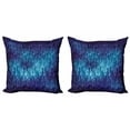 thumbnail image 1 of Ambesonne Blue Throw Pillow Cover 2 Pack, Cosmic Rain Effect Vivid, 18", Blue Black, 1 of 2