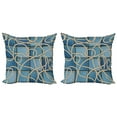 thumbnail image 1 of Ambesonne Blue Throw Pillow Cover 2 Pack, Denim Patchwork, 18", Blue, 1 of 2
