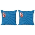 thumbnail image 1 of Ambesonne Blue Throw Pillow Cover 2 Pack, Pop Art American Football, 20", Orange Blue Azure Blue, 1 of 7
