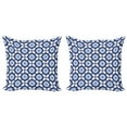 thumbnail image 1 of Ambesonne Blue Throw Pillow Cover 2 Pack, Portuguese Azulejo Pattern, 24", Pale Blue and Dark Blue, 1 of 2