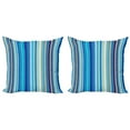 thumbnail image 1 of Ambesonne Blue Throw Pillow Cover 2 Pack, Vertical Stripes Retro Art, 20", Mustard Blue White, 1 of 7