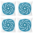 thumbnail image 1 of Ambesonne Blue Throw Pillow Cover 4 Pack, Abstract Fractal, 16", Blue, 1 of 7
