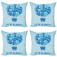 thumbnail image 1 of Ambesonne Blue Throw Pillow Cover 4 Pack, Balloons Polka Dots, 16", Sky Blue, 1 of 7