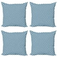 thumbnail image 1 of Ambesonne Blue Throw Pillow Cover 4 Pack, Chinese Traditional Tile, 16", Blue White, 1 of 2