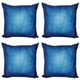 thumbnail image 1 of Ambesonne Blue Throw Pillow Cover 4 Pack, Grunge Monochrome Centered, 24", Royal Blue Cobalt Blue, 1 of 7