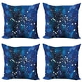 thumbnail image 1 of Ambesonne Blue Throw Pillow Cover 4 Pack, Grunge Space Theme Art, 16", Pale Blue Dark Blue, 1 of 6