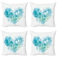 thumbnail image 1 of Ambesonne Blue Throw Pillow Cover 4 Pack, Its a Boy Grunge, 24", Turquoise and Blue, 1 of 5