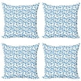 thumbnail image 1 of Ambesonne Blue Throw Pillow Cover 4 Pack, Raindrops Aquatic Fall, 18", Blue and White, 1 of 5