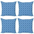 thumbnail image 1 of Ambesonne Blue Throw Pillow Cover 4 Pack, Retro Pattern Revival Tile, 16", Blue Pale Blue, 1 of 7