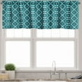 thumbnail image 1 of Ambesonne Blue Valance Pack of 2, Abstract Triangular Shapes, 54"X18", Teal Dark Teal White, 1 of 3