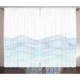 thumbnail image 1 of Ambesonne Blue White Curtains 2 Panel Set, Abstract Seascape, 108" x 108", Blue Turquoise and White, 1 of 3