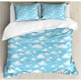thumbnail image 1 of Ambesonne Blue White Duvet Cover Set, Cartoon Sky Clouds, King, Pale Blue Pale Blue, 1 of 3