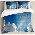 thumbnail image 1 of Ambesonne Blue White Duvet Cover Sets, Sky Clouds Sun Rays, 2-King, Blue White, 1 of 7