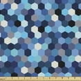 thumbnail image 1 of Ambesonne Blue White Fabric by the Yard Upholstery, Blurry Rectangulars, 1 Yard, Multicolor, 1 of 4