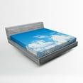 thumbnail image 1 of Ambesonne Blue White Fitted Sheet, Cloudy Calming Scene, Full Size, Blue White, 1 of 2