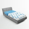 thumbnail image 1 of Ambesonne Blue White Fitted Sheet, Rain Drops and Cloud, Twin XL Size, Blue White, 1 of 2