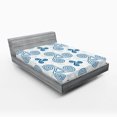 thumbnail image 1 of Ambesonne Blue White Fitted Sheet, Triskel Celtic Art, Full Size, Blue White, 1 of 2