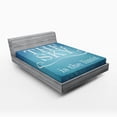 thumbnail image 1 of Ambesonne Blue White Fitted Sheet, Typography Message, Queen Size, Blue White, 1 of 2
