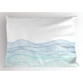 thumbnail image 1 of Ambesonne Blue White Pillow Sham, Abstract Seascape, 26" X 20", Blue Turquoise and White, 1 of 2