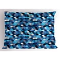 thumbnail image 1 of Ambesonne Blue White Pillow Sham, Blurry Rectangulars, 36" X 20", Multicolor, 1 of 2