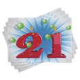 thumbnail image 1 of Ambesonne Blue White Place Mats Set of 4, Abstract Balloons, Standard Size, Pale Green and Red, 1 of 6