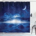 thumbnail image 1 of Ambesonne Blue White Shower Curtain, Night Sky Moon Stars, 69"Wx84"L, Navy Blue and White, 1 of 4