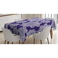 thumbnail image 1 of Ambesonne Blue White Tablecloth Rectangular Table Cover, Flora Lace Snowflake, 60"x84", Blue White, 1 of 3