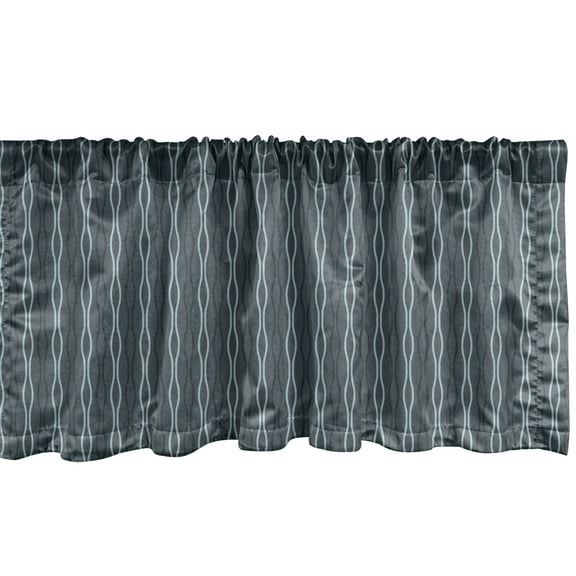 Ambesonne Blue Window Valance, Under the Sea Wave Lines, 54" X 12", Almond Green Slate Blue