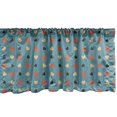 thumbnail image 1 of Ambesonne Blue Window Valance, Valentines Romantic Love, 54" X 18", Blue Brown and Vermilion, 1 of 5