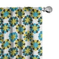 thumbnail image 1 of Ambesonne Blue Yellow Curtains, Bicolour Flower Motifs, Pair of 28"x63", Dark Cocoa and White, 1 of 4