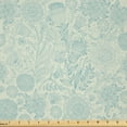 thumbnail image 1 of Ambesonne Blue and Green Fabric by the Yard Microfiber, Antique Flowers, 10 Yards, Pale Green and Blue, 1 of 1
