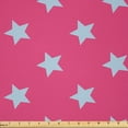 thumbnail image 1 of Ambesonne Blue and Pink Fabric by the Yard Microfiber, Vintage Stars, 10 Yards, Pink and Pale Blue, 1 of 4