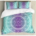 thumbnail image 1 of Ambesonne Blue and Purple Duvet Cover Sets, Hippie Mandala, 2-Queen, Purple, 1 of 6