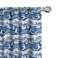 thumbnail image 1 of Ambesonne Blue and White Curtains, Swirling Ocean Waves, Pair of 28"x63", Blue and White, 1 of 5