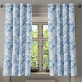 thumbnail image 1 of Ambesonne Blue and White Grommet Curtain, Hawaii Leaves, 50" x 63", Pale Blue and White, 1 of 6