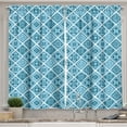 thumbnail image 1 of Ambesonne Blue and White Kitchen Curtains, Lisboa Azulejos, 55"x39", Petrol Blue Pale Blue, 1 of 3