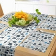 thumbnail image 1 of Ambesonne Blue and White Table Runner & Placemats, Media TV, Placemat 4 pcs + Runner 16"x72", Pale Blue Dark Blue, 1 of 2