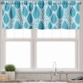 thumbnail image 1 of Ambesonne Blue and White Valance Pack of 2, Leaf and Stripes, 54"X12", Blue and White, 1 of 2