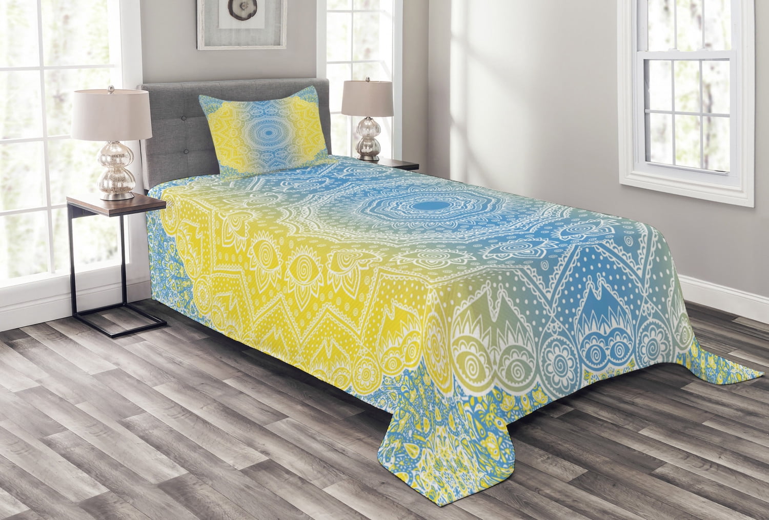 Blue And Yellow Bedspreadsnull