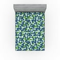 thumbnail image 1 of Ambesonne Blueberry Pattern Fitted Sheet, Art Modern Leafy, Queen Size, Dark Lavender Fern Green, 1 of 5