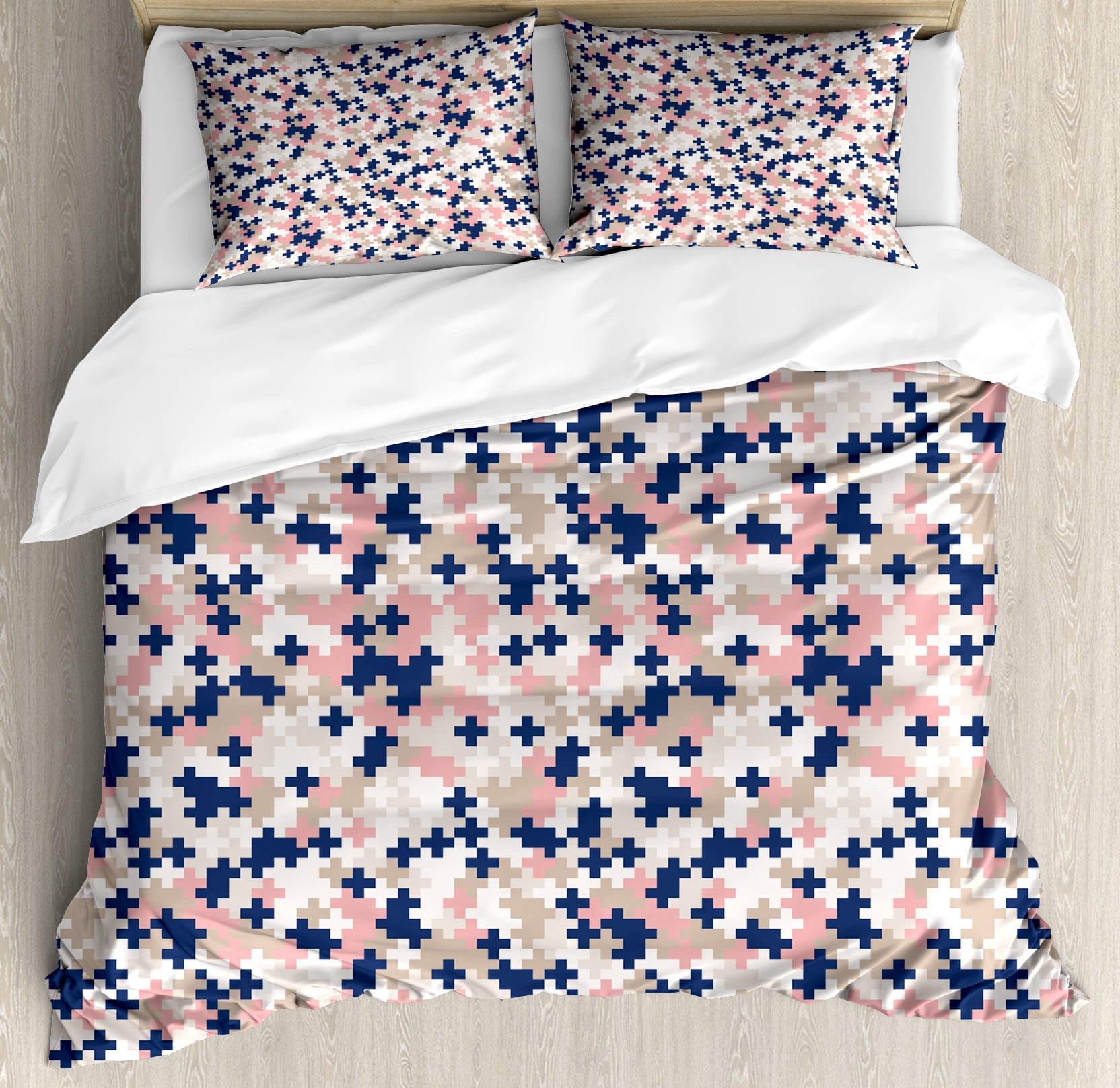 Jolusere Blush Pink Duvet Cover Set Queen Size Triple Ball Fringe Comforter Cover - View #12