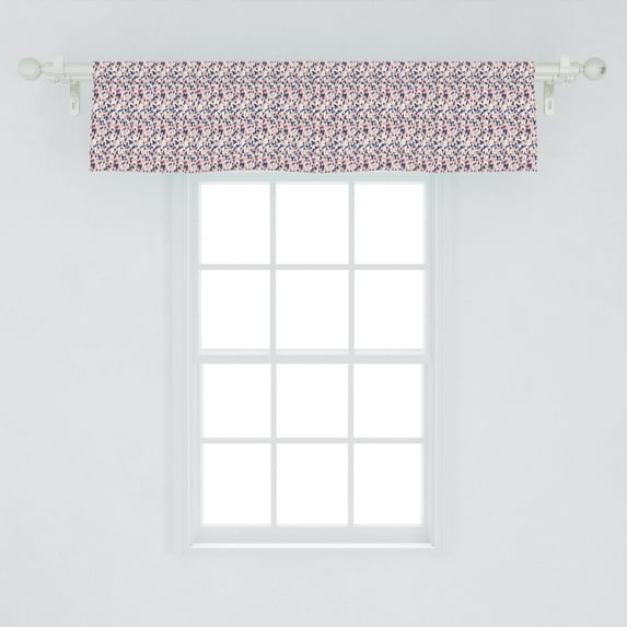 Ambesonne Blush Pink Window Valance, Mosaic Contemporary Art, 54" X 12", Blush Tan and Dark Blue